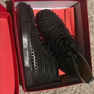 Christian Louboutin Black Spiked Sneakers
